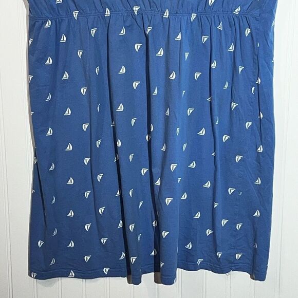 Bamboo Traders Tank Dress Women’s XXLarge Blue Sail Boat Print Elastic Waist - Picture 3 of 7